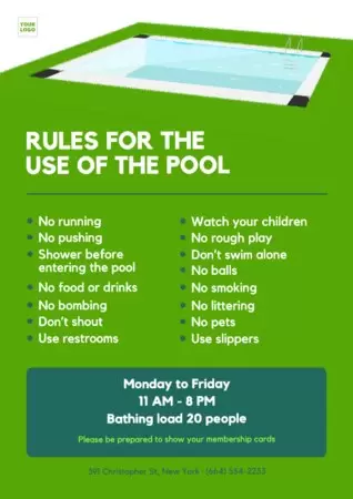 Modifica un cartello per le regole della piscina
