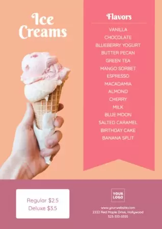 Edite um design para sorveterias