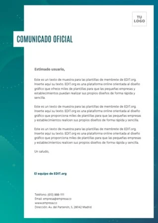 Editar un comunicado oficial