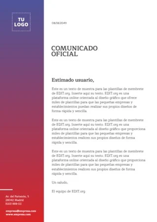 Editar un comunicado oficial