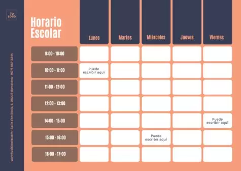 Crear un horario escolar