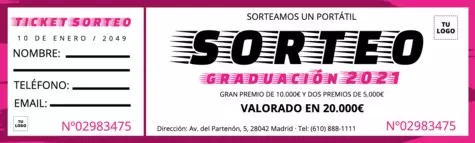 Crea un boleto de rifa