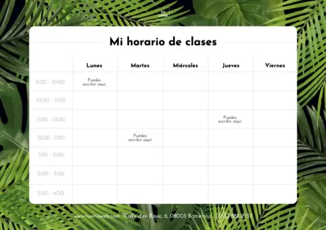 Edita un planificador semanal