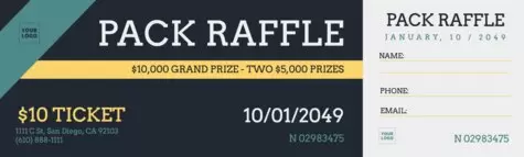 Crie um bilhete de rifa