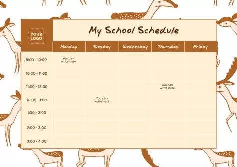 Crie um horário escolar