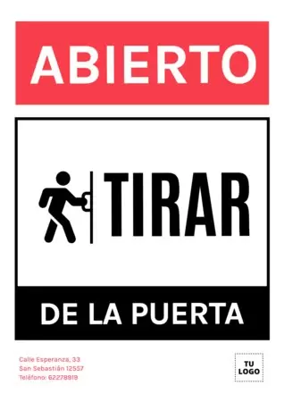 Editar un cartel de Empujar / Tirar