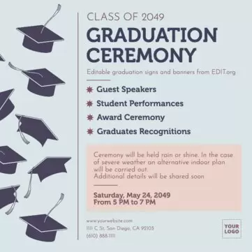 Edit a template for a graduation ceremony