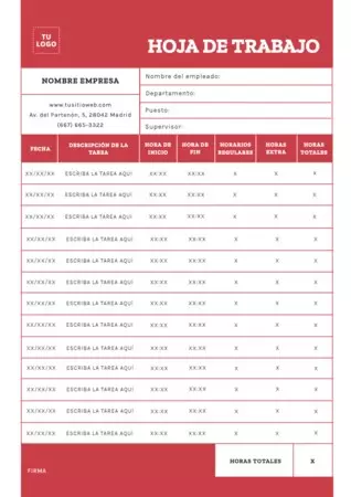 Edita una Hoja de Control Horario