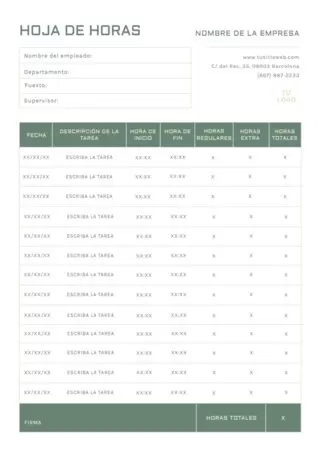 Edita una Hoja de Control Horario
