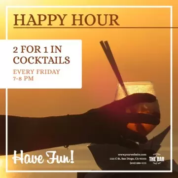 Edite um template de Happy Hour