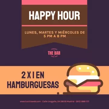 Edita un cartel publicitario de hamburguesas