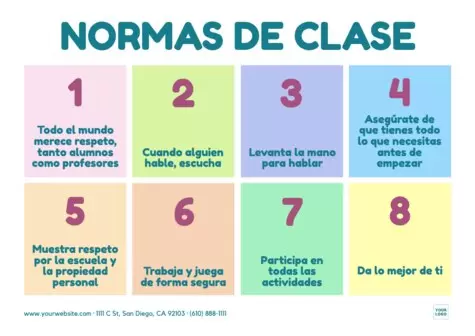 Edita un cartel de normas de clase