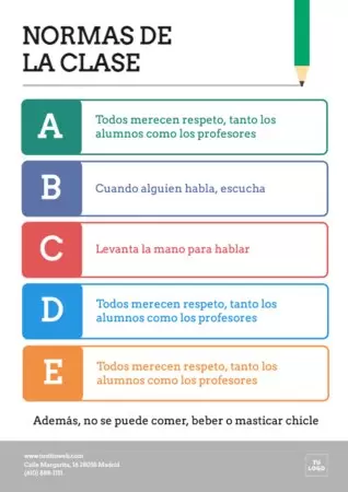 Edita un cartel de normas de clase