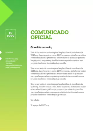 Editar un comunicado oficial