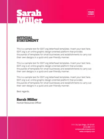 Bearbeite einen Briefkopf