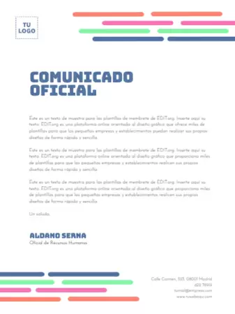 Editar un comunicado oficial