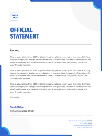 Bearbeite einen Briefkopf