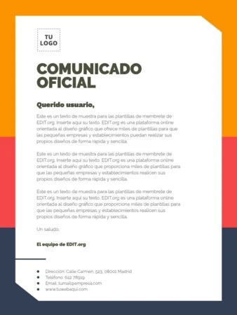 Editar un comunicado oficial