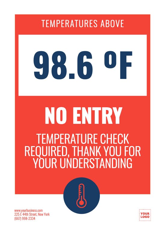 create temperature check signs online