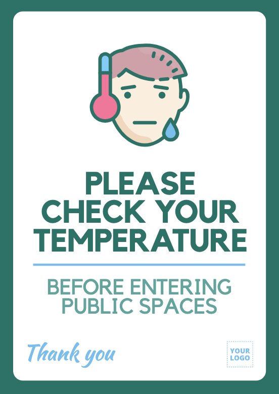 create temperature check signs online