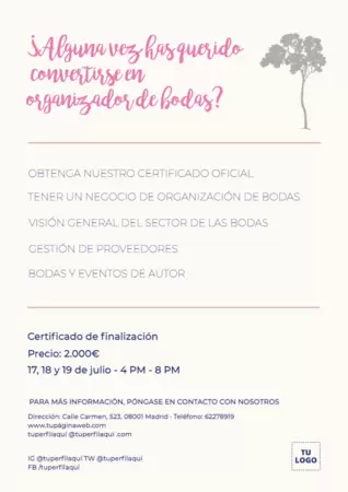 Edita una plantilla de wedding planner