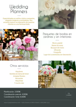 Edita una plantilla de wedding planner