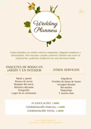 Edita una plantilla de wedding planner