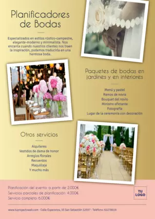 Edita una plantilla de wedding planner