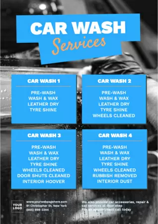 Edite um design de lava-jato