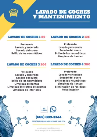 Edita un diseño de lavado de coches