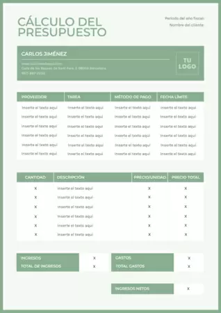 Edita un diseño de presupuesto