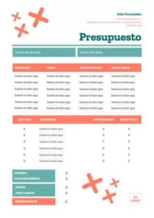 Edita un diseño de presupuesto