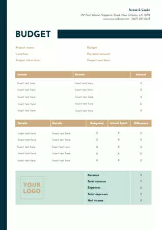 Edit a budget template