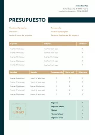 Edita un diseño de presupuesto