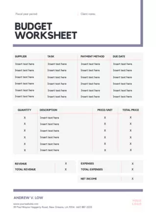Edit a budget template