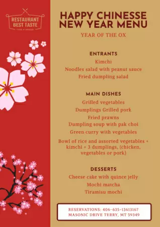 Edit a Chinese menu design