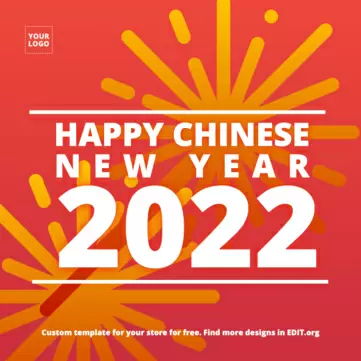 Edite um modelo para o Ano Novo Chinês