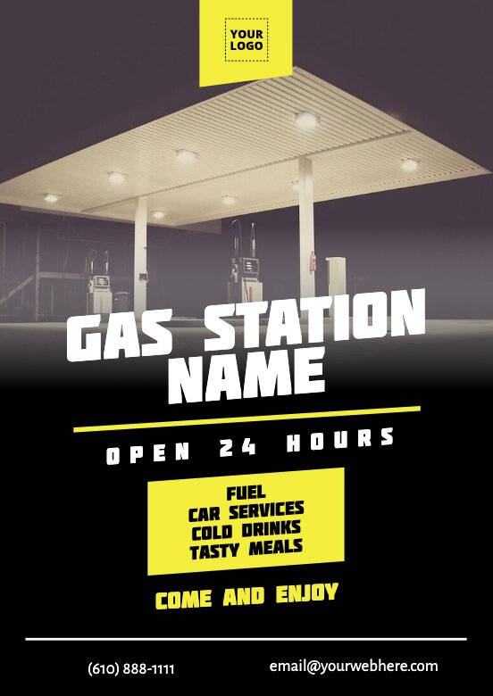 Posters for gas stations editable online