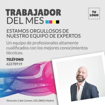 Editar una plantilla de empleado del mes