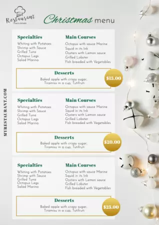 Edit a Christmas Menu template