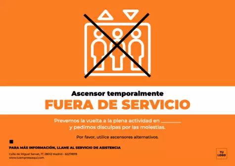 Editar un cartel de Fuera de Servicio