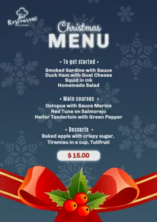 Modifier un modèle de menu de Noël