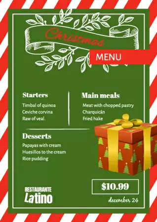 Modifier un modèle de menu de Noël