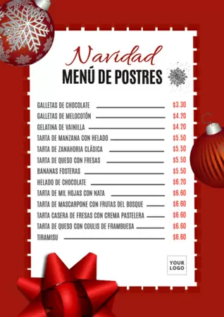 Edita una carta de postres