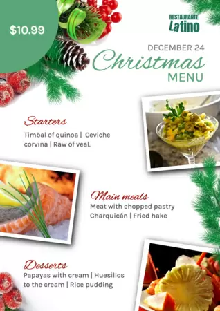 Edit a Christmas Menu template