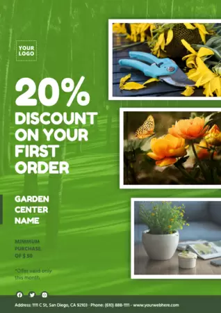 Bearbeite einen Flyer für ein Gartencenter