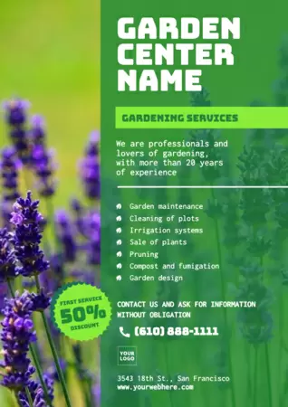 Bearbeite einen Flyer für ein Gartencenter