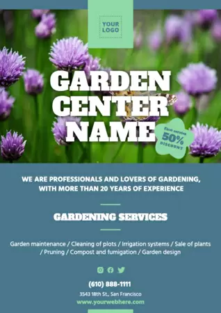 Bearbeite einen Flyer für ein Gartencenter