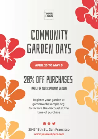 Bearbeite einen Flyer für ein Gartencenter