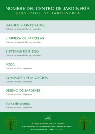Editar una plantilla de jardinería